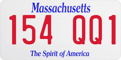 MA license plate 154QQ1