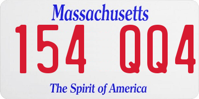 MA license plate 154QQ4