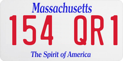 MA license plate 154QR1