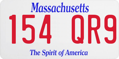 MA license plate 154QR9