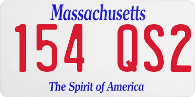 MA license plate 154QS2