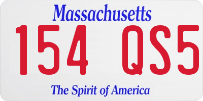 MA license plate 154QS5