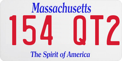 MA license plate 154QT2