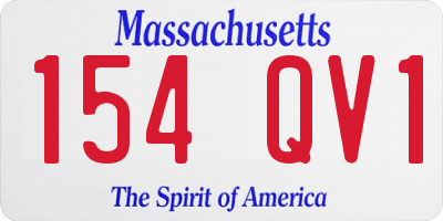 MA license plate 154QV1