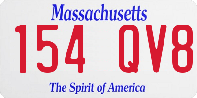 MA license plate 154QV8