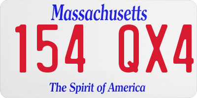 MA license plate 154QX4