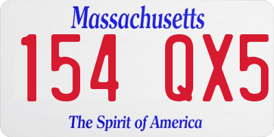 MA license plate 154QX5