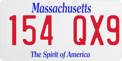 MA license plate 154QX9