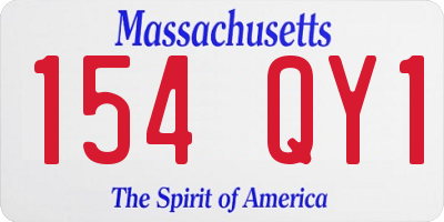 MA license plate 154QY1