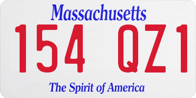 MA license plate 154QZ1