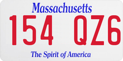 MA license plate 154QZ6