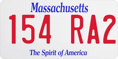 MA license plate 154RA2