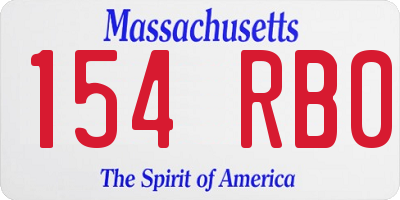 MA license plate 154RB0