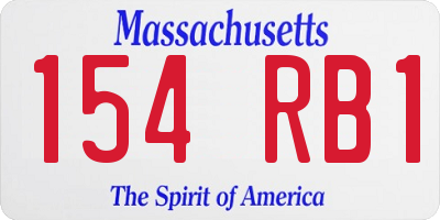MA license plate 154RB1