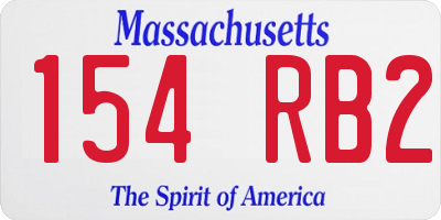 MA license plate 154RB2
