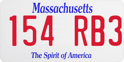 MA license plate 154RB3