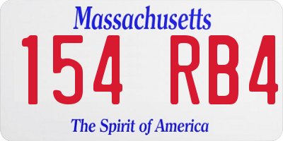 MA license plate 154RB4