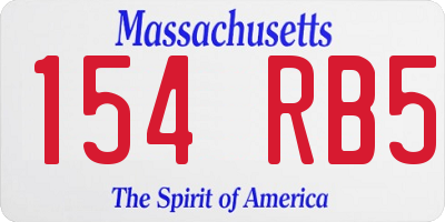 MA license plate 154RB5