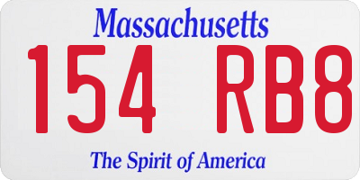 MA license plate 154RB8