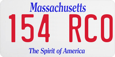 MA license plate 154RC0