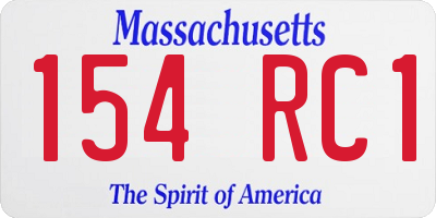 MA license plate 154RC1