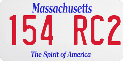 MA license plate 154RC2