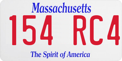 MA license plate 154RC4