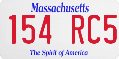 MA license plate 154RC5