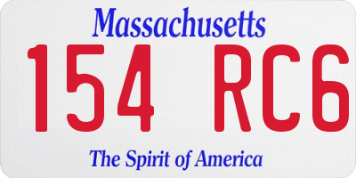 MA license plate 154RC6