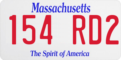 MA license plate 154RD2