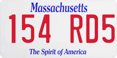 MA license plate 154RD5
