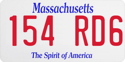 MA license plate 154RD6
