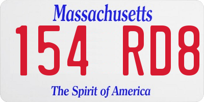 MA license plate 154RD8