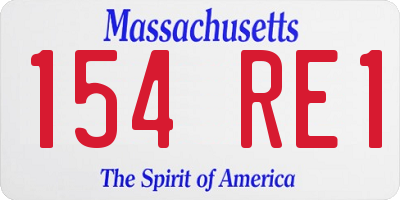 MA license plate 154RE1