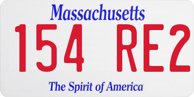 MA license plate 154RE2