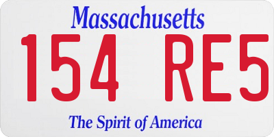 MA license plate 154RE5