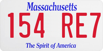 MA license plate 154RE7