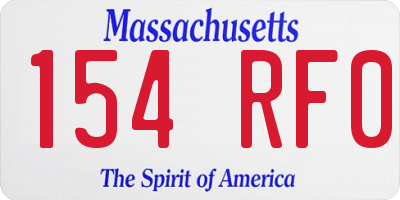 MA license plate 154RF0