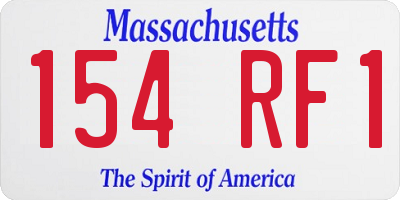 MA license plate 154RF1