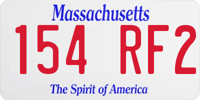 MA license plate 154RF2