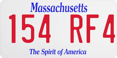 MA license plate 154RF4