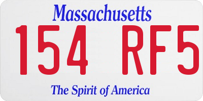 MA license plate 154RF5