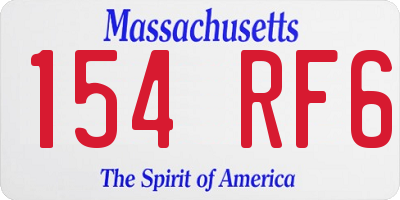 MA license plate 154RF6