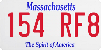 MA license plate 154RF8
