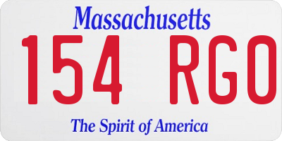 MA license plate 154RG0