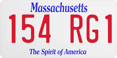 MA license plate 154RG1