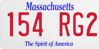 MA license plate 154RG2