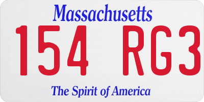 MA license plate 154RG3