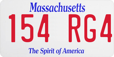 MA license plate 154RG4