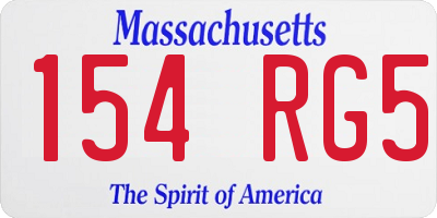MA license plate 154RG5